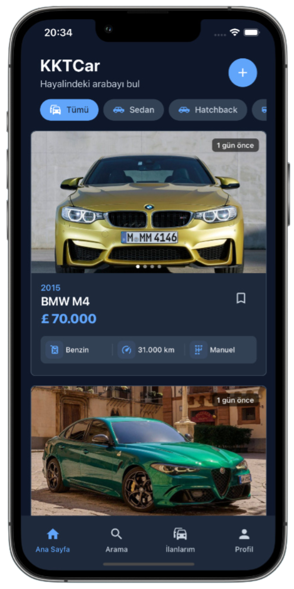 KKTCar Mobil Uygulama Ekranı